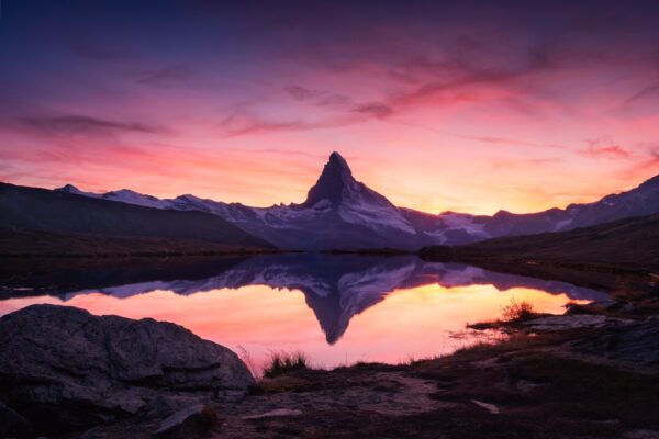 Fototapeta Różowy Matterhorn