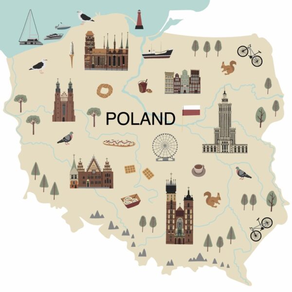 Fototapeta Mapa Polski