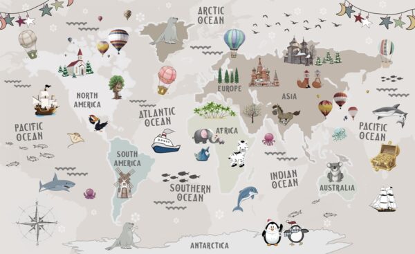 Fototapeta Mapa Świata Dla Małego Podróżnika