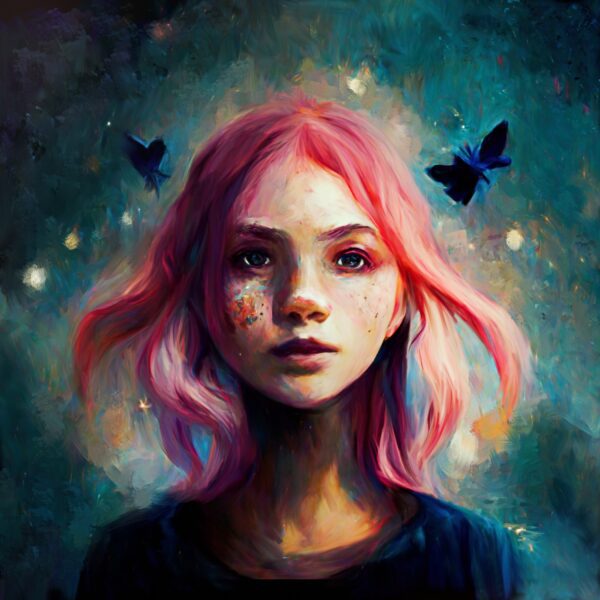 Obraz Dziewczyna z Różowymi Włosami