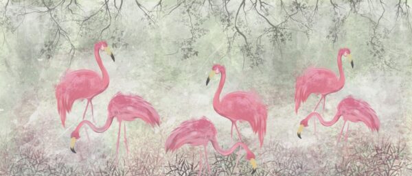Fototapeta Flamingi Na Łące