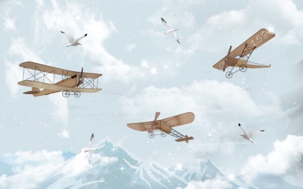 Fototapeta Aeroplany Wśród Mew
