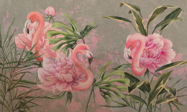Fototapeta Flamingi Jak Kwiaty