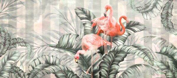 Fototapeta Flamingi w Liściach
