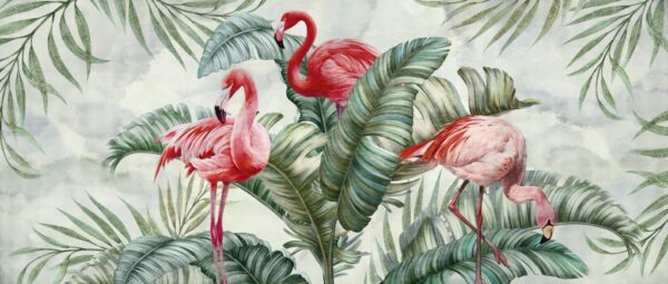 Fototapeta Flamingi w Zieleni