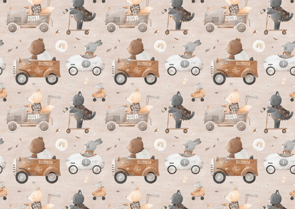 Fototapeta Zwierzątka W Retro Samochodach