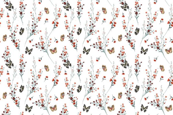 Fototapeta Motyle i Makowe Sploty