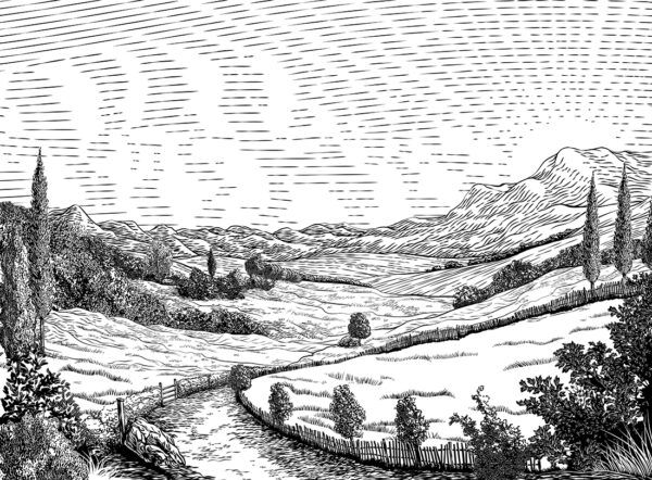 Fototapeta Czarno-Biały Krajobraz