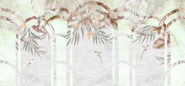 Fototapeta Egzotyczne Liście W Dekoracyjnych Łukach