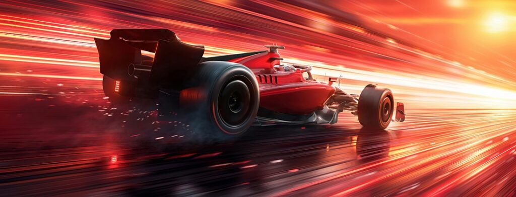 Powerful,Acceleration,Of,A,Generic,Red,Formula,One,Car,On