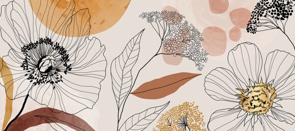 Fototapeta Kontury Kwiatów