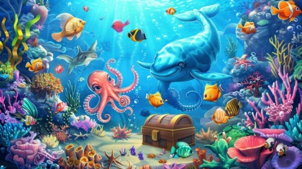 Fototapeta Podwodna Przygoda z Morskimi Mieszkańcami