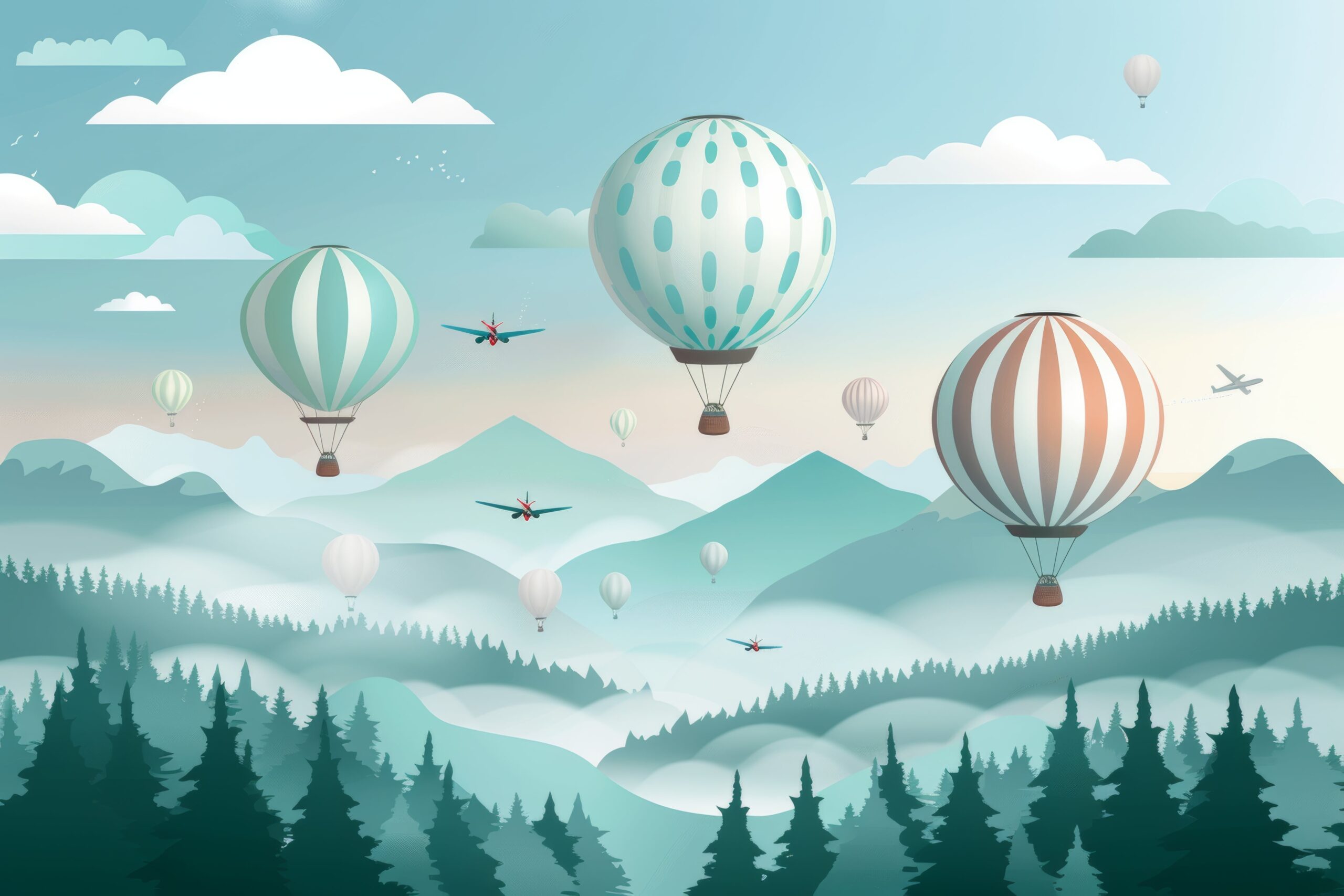 889383840-scaled-1 Fototapeta Balonowe niebo