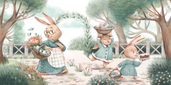 Fototapeta Wiosenne Zajączki