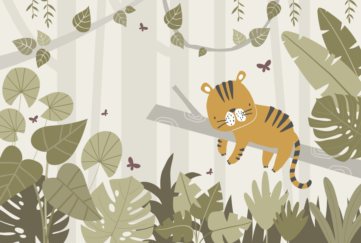 shutterstock_2582539711 Fototapeta Mały Tygrysek w Zielonym Lesie