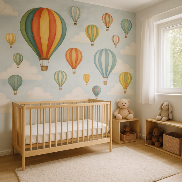 Fototapeta Kolorowe Balony W Locie — aranżacja na ścianie
