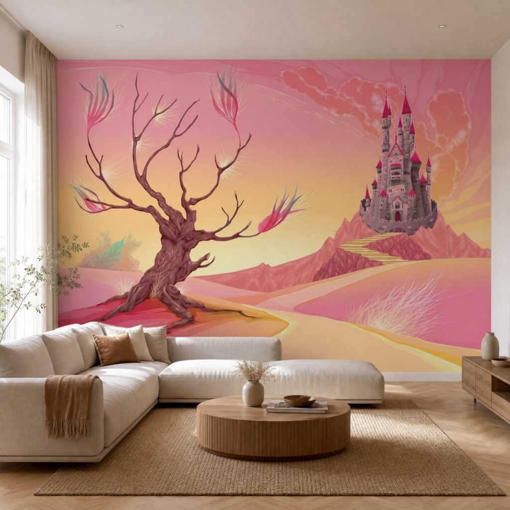 Fototapeta Różowy Zamek — wzór 309