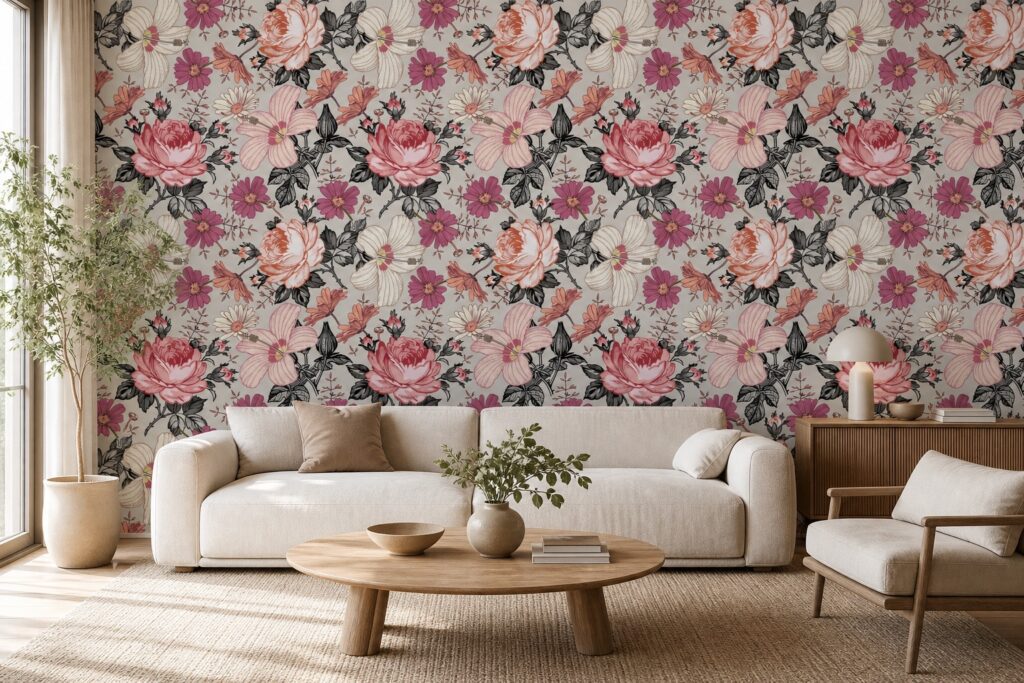 Fototapeta Róże i Hibiskus