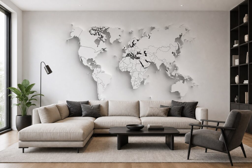Fototapeta Mapa Świata 3D — wzór 3