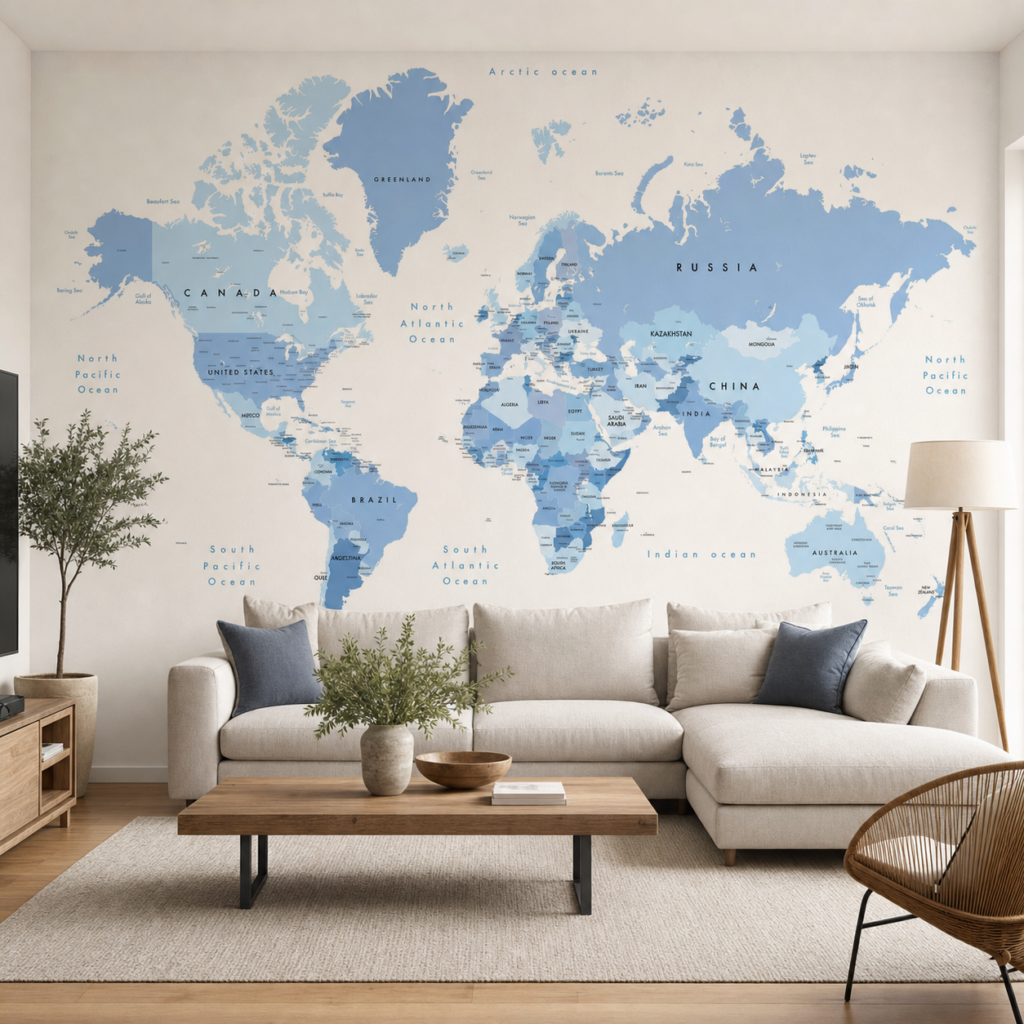 Fototapeta Niebieska Mapa — wzór 2