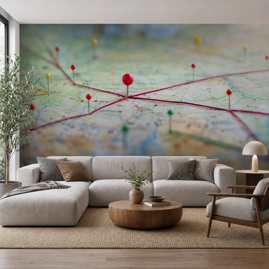 Fototapeta Mapa ze Szpilkami