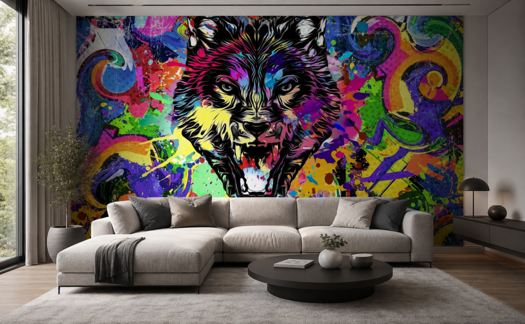 Fototapeta Wilk graffiti