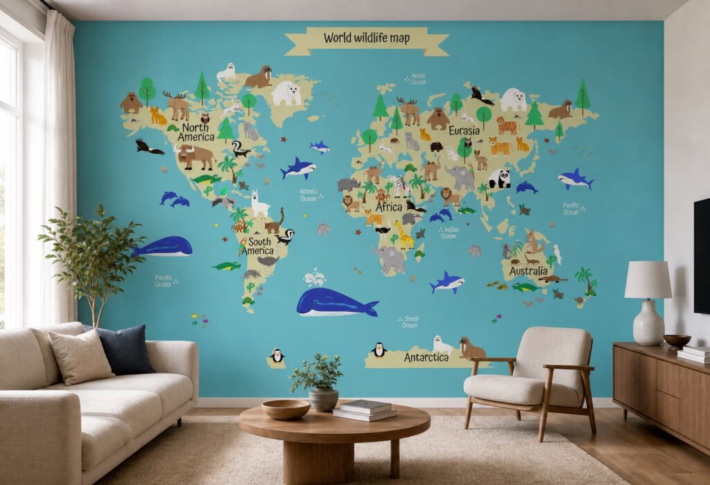 Fototapeta Dziecięca Mapa — wzór 12684