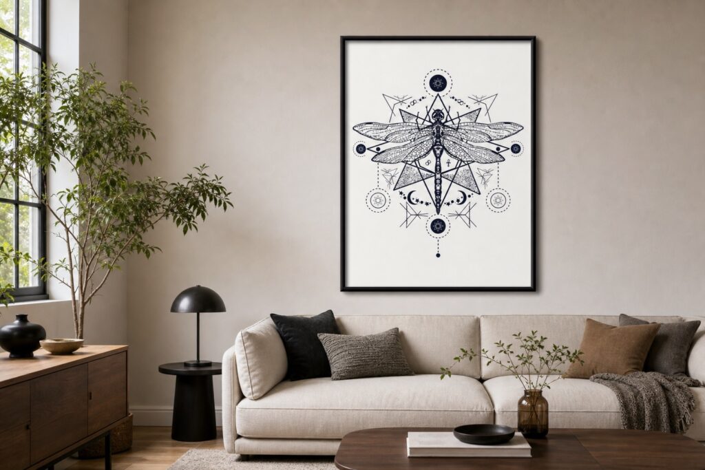 Plakat Geometryczna Ważka