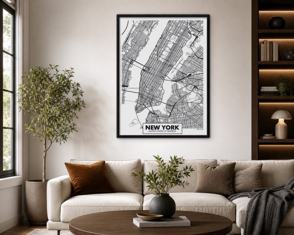 Plakat Mapa Nowy Jork