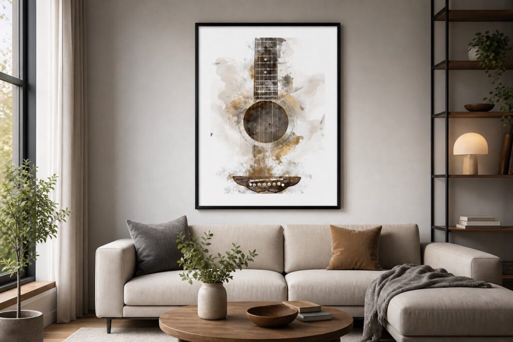 Plakat Akwarelowa Gitara