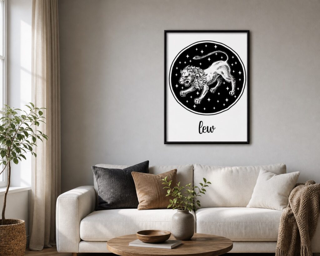 Plakat Znaki Zodiaku-Lew
