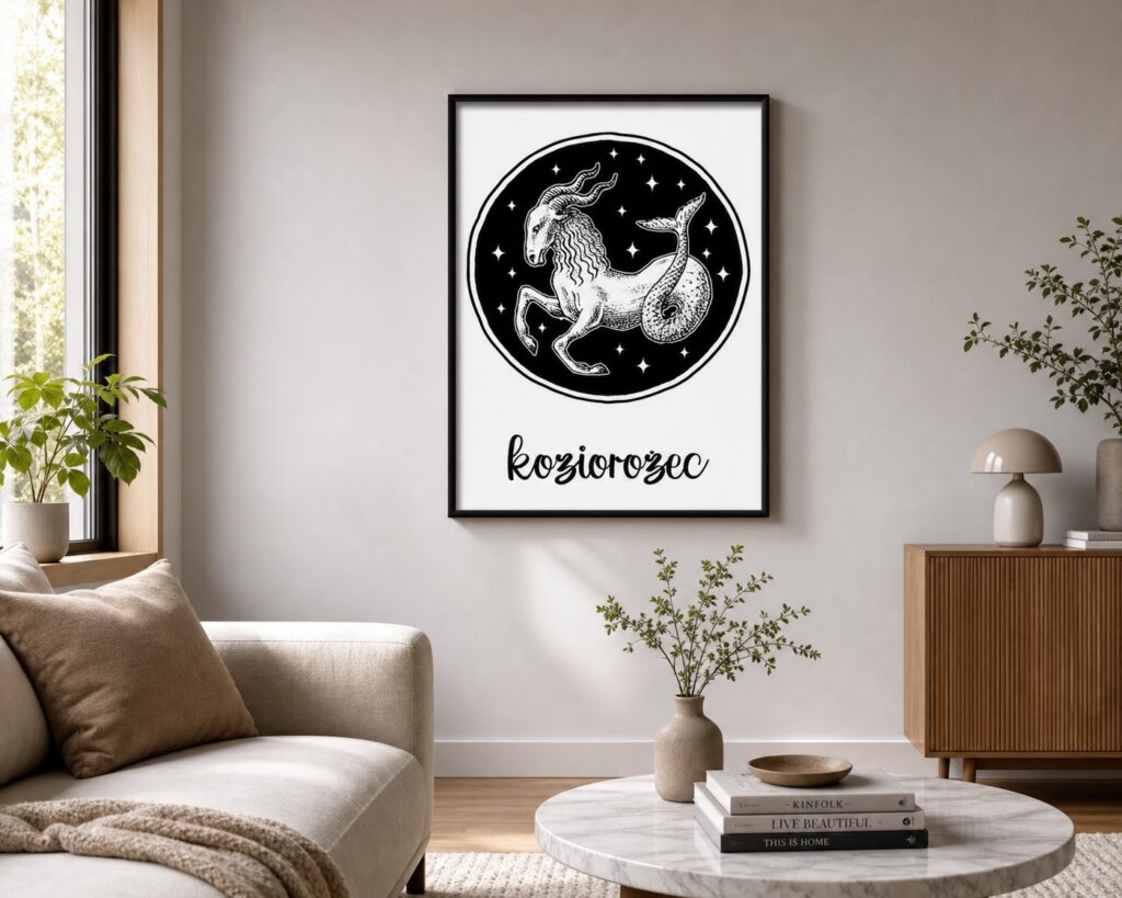 Plakat Znak Zodiaku-Koziorożec