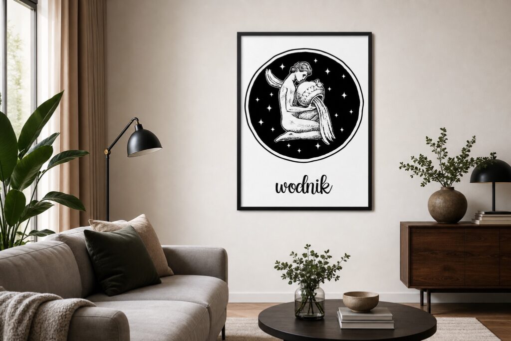 Plakat Znak Zodiaku-Wodnik