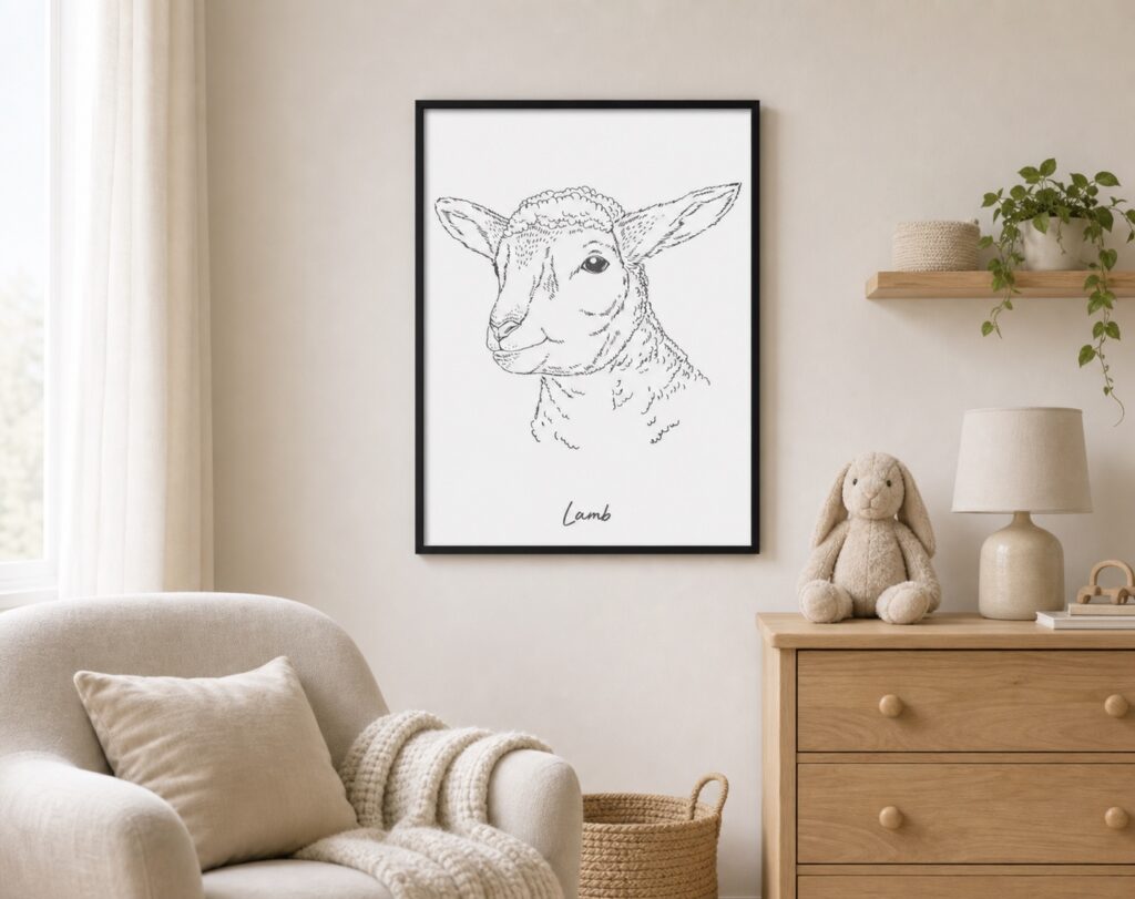 Plakat Liniowy Owieczka