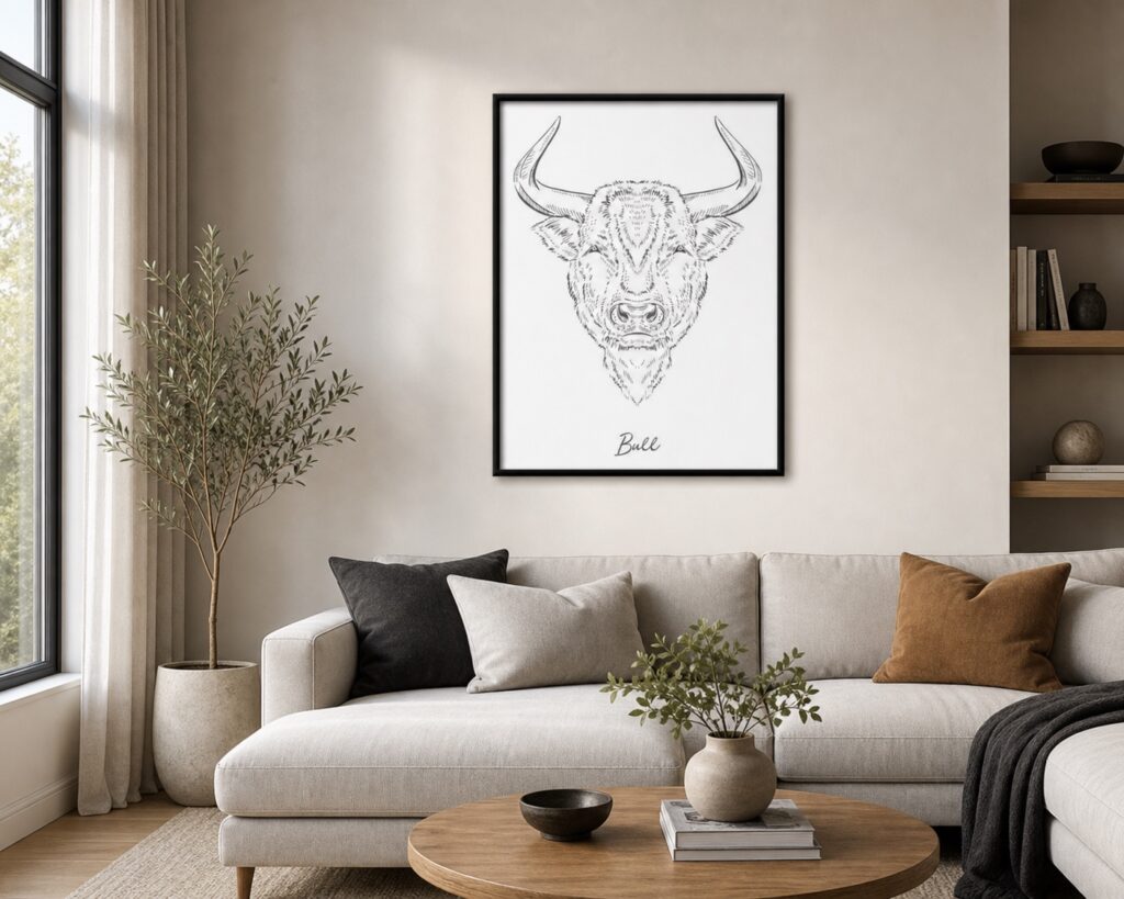 Plakat Liniowy Byk