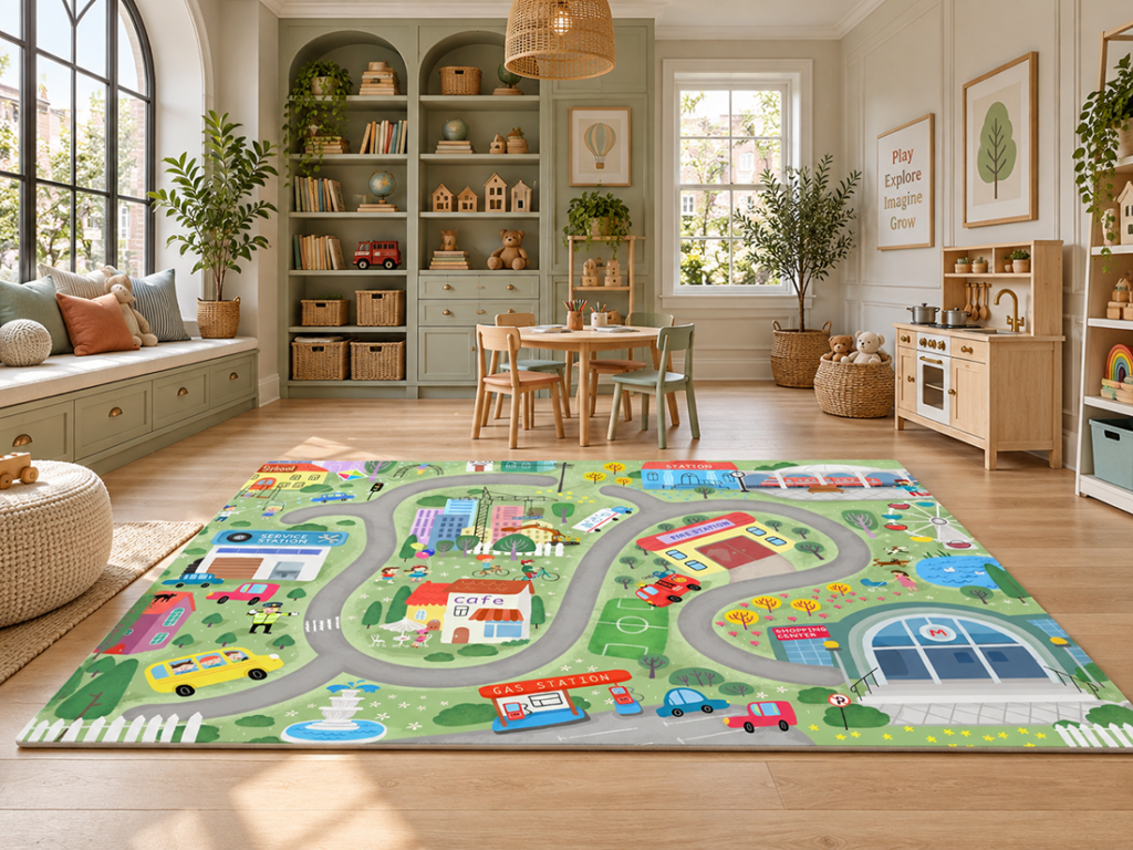 Wykładzina PCV Miasto Pełne Życia dla Dzieci 200×150 cm