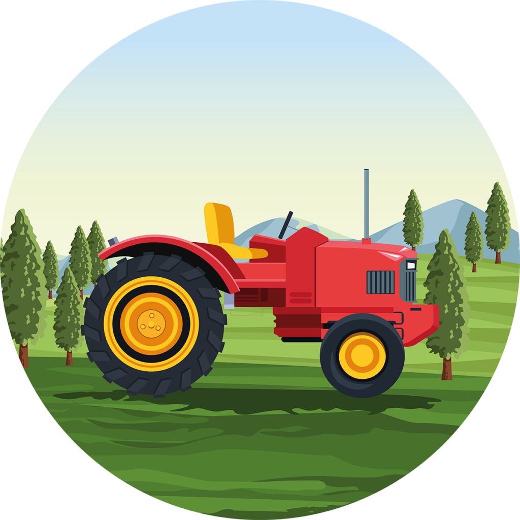 Wykładzina PCV Traktor w Lesie dla Dzieci 150 cm
