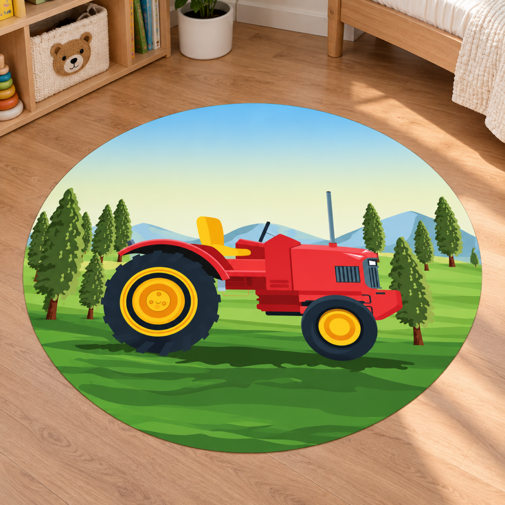 Wykładzina PCV Traktor w Lesie dla Dzieci 150 cm