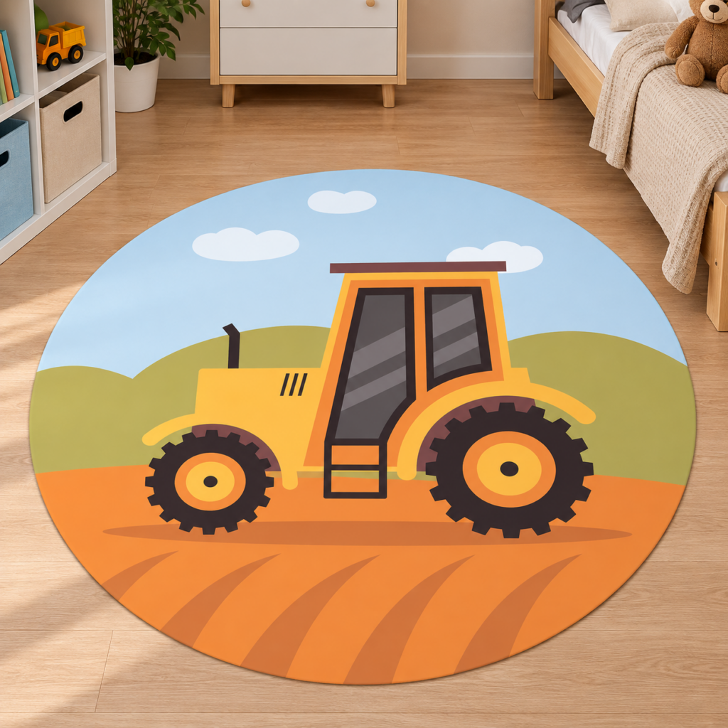 Wykładzina PCV Żółty Traktor dla Dzieci 150 cm