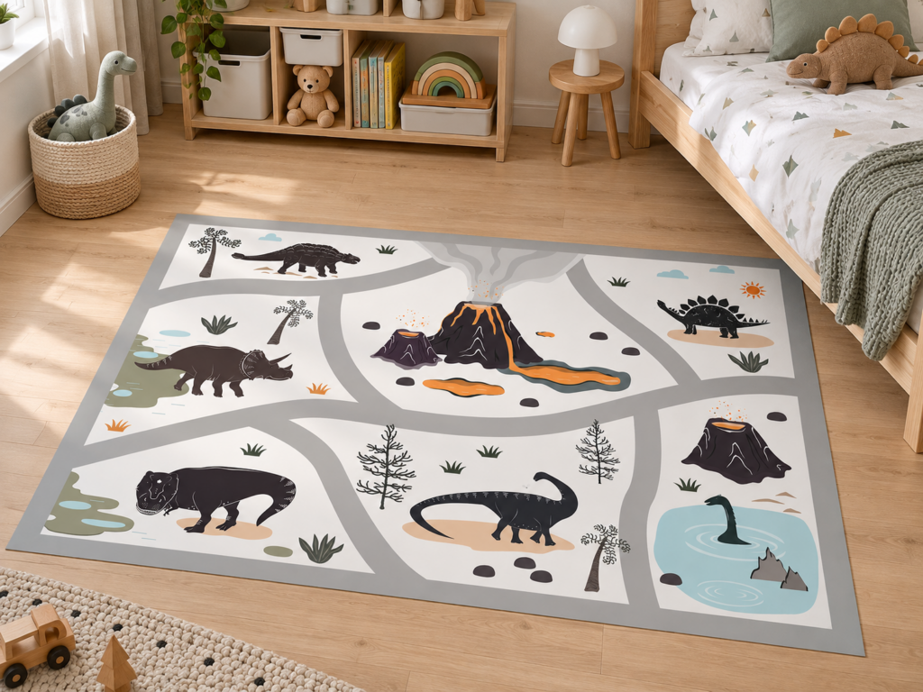 Wykładzina PCV Dinozaury i Wulkany dla Dzieci 150×100 cm