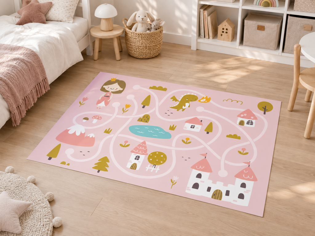 Wykładzina Dywanowa Pomóż Księżniczce Znaleźć Zamek 140×100 cm