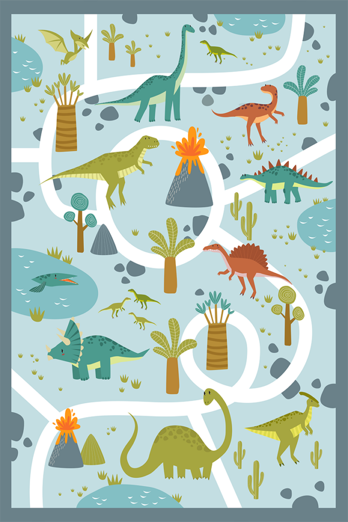 Wykładzina PCV Dinozaury i Wielka Przygoda 100×150 cm