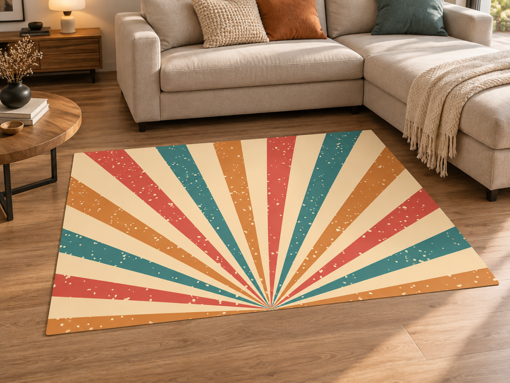 Wykładzina Dywanowa Vintage Promienie Słońca do Salonu 150×100 cm