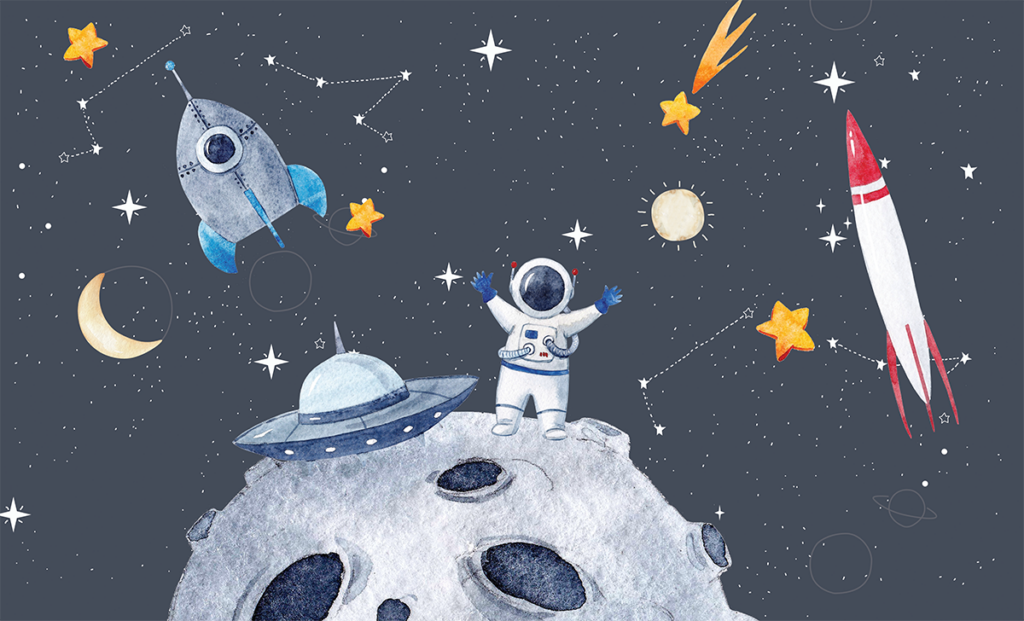 Wykładzina PCV Astronauta na Księżycu dla Dzieci 150×90 cm