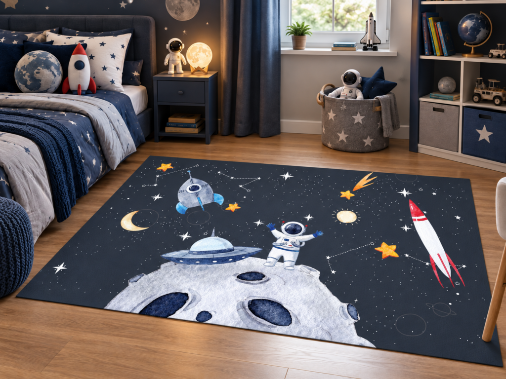 Wykładzina PCV Astronauta na Księżycu dla Dzieci 150×90 cm
