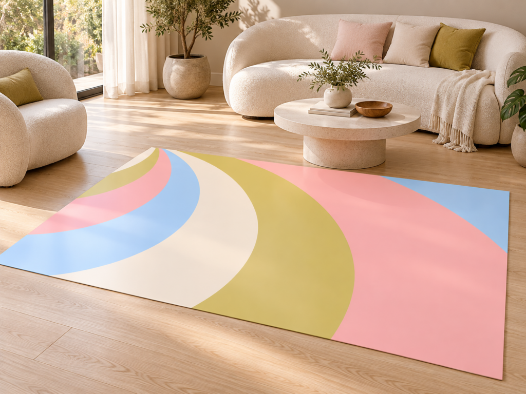 Wykładzina PCV Pastelowe Pasy do Salonu Sypialni 150×100 cm