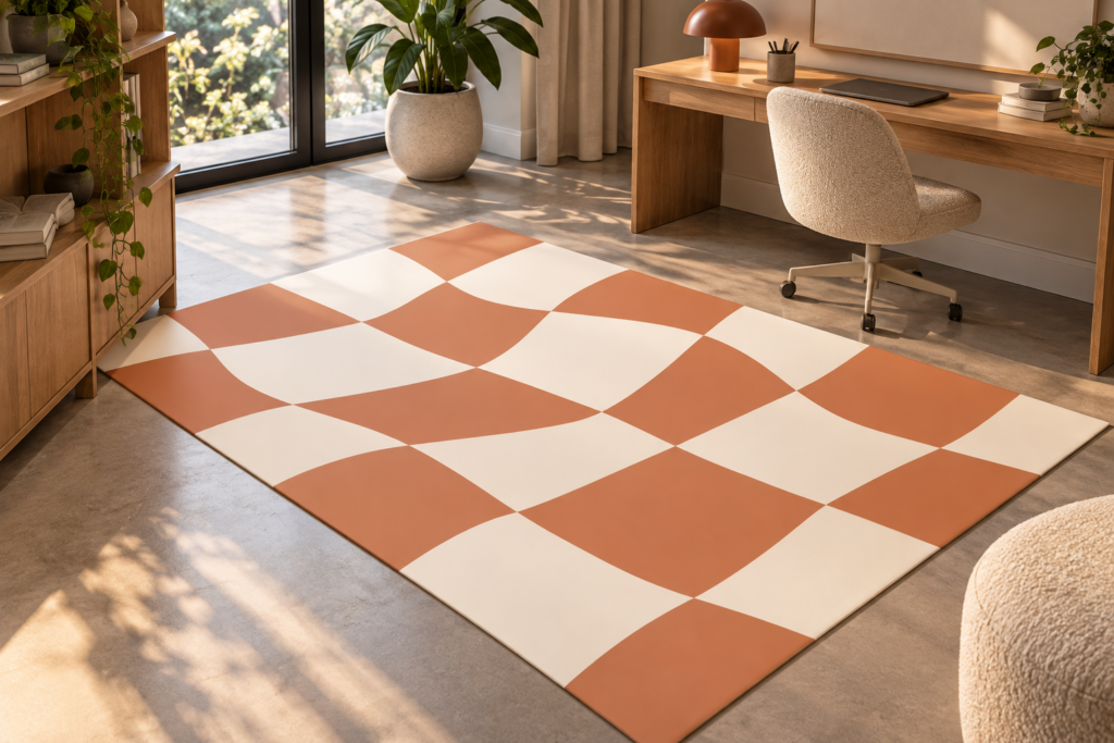 Wykładzina PCV Rozpływająca się Szachownica 150×100 cm