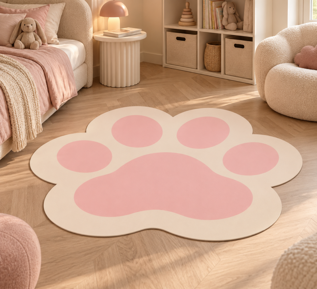 Wykładzina PCV Różowy Odcisk Psiej Łapy 150×150 cm