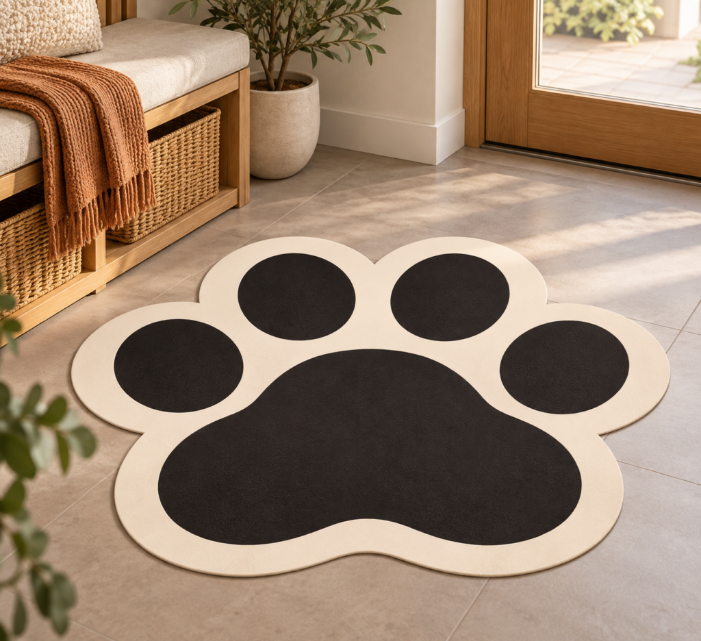 Wykładzina PCV Czarny Odcisk Psiej Łapy 150×150 cm