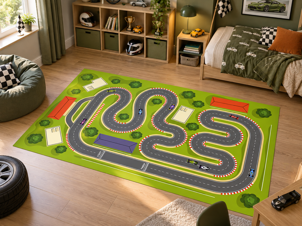 Wykładzina PCV Tor Wyścigowy Formuły 1 dla Dzieci 150×90 cm